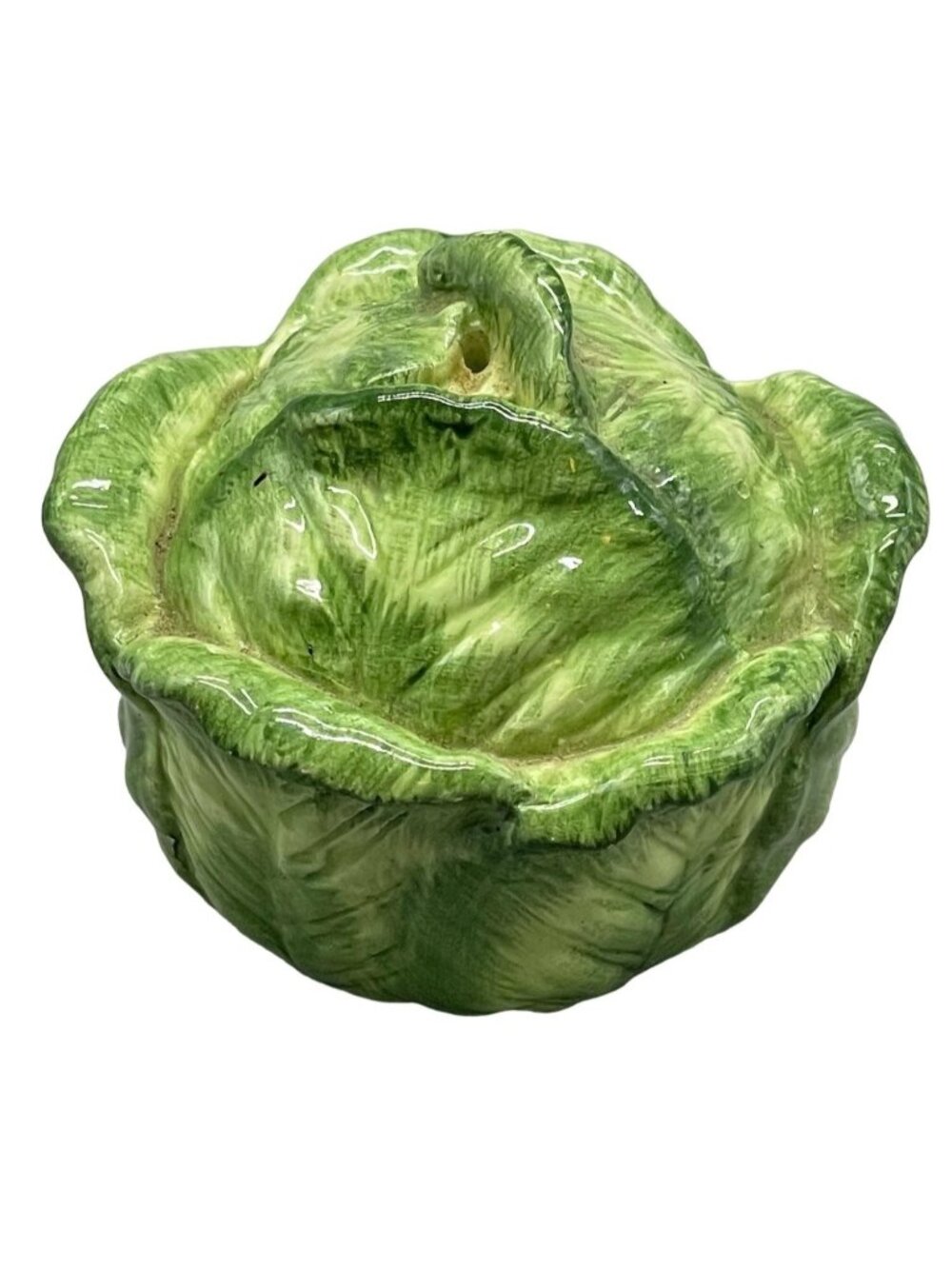 Cabbage Seasoning Shaker Glass Green With stopper on bottom Height 3" READ